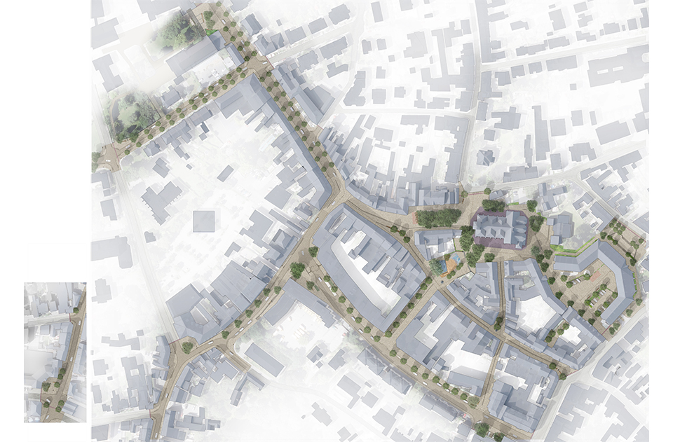 Landschaftsarchitektur und Stadtplanung Wettbewerb Bad Honnef, Lageplan